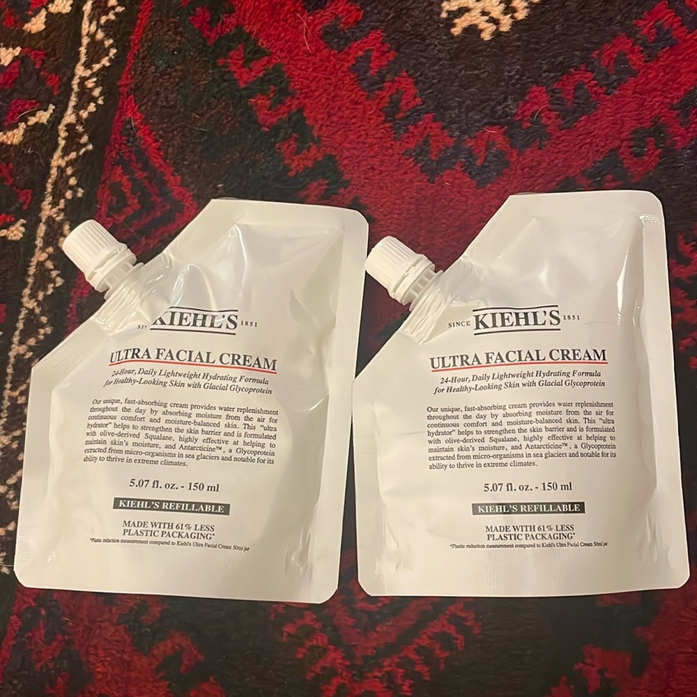 SINGLE POUCH- BNIB Kiehl’s Ultra Facial Cream 150 ml refill pouch, two available